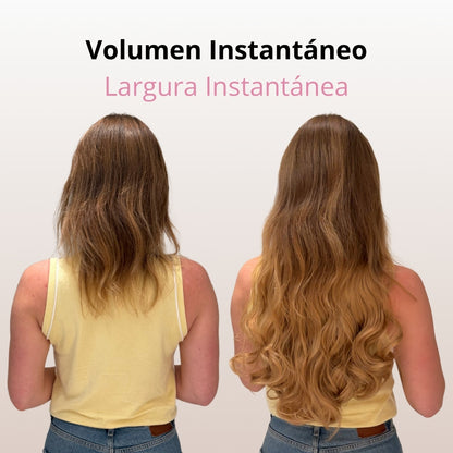Extensiones Onduladas Con Hilo Invisible y clips 50cm