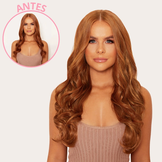 Extensiones Onduladas Con Hilo Invisible y clips 50cm