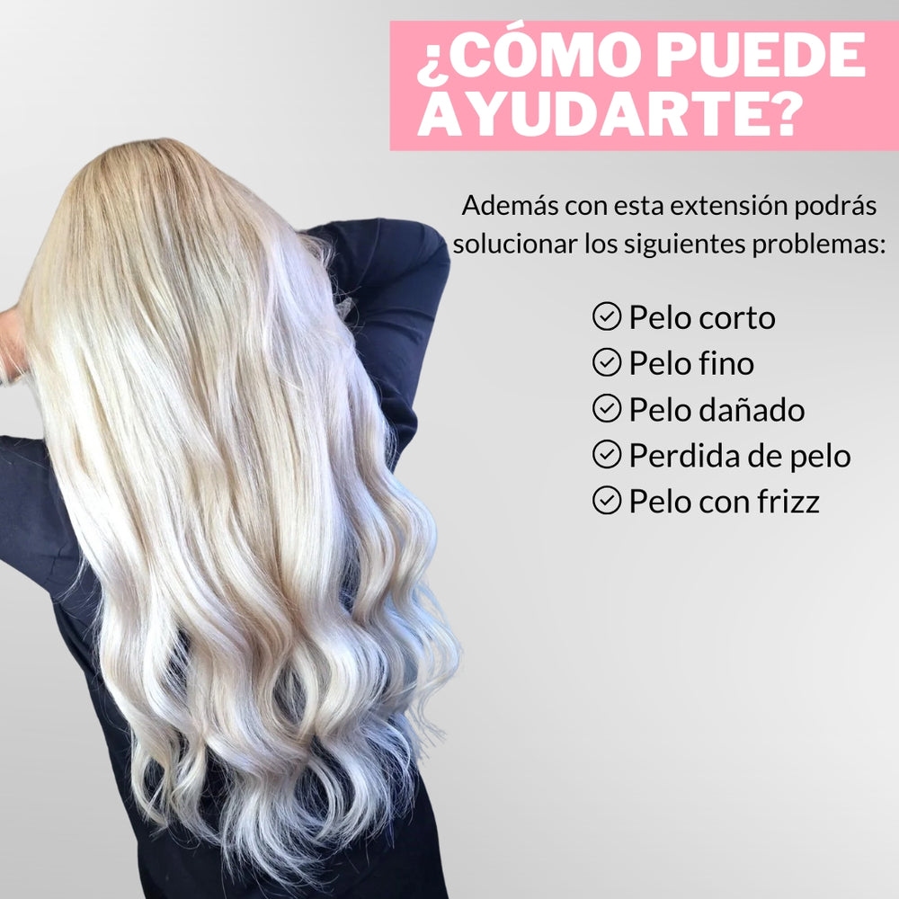 Extensiones Onduladas Con Hilo Invisible y clips 50cm