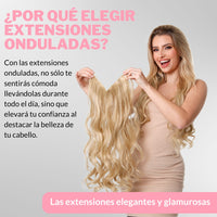 Extensiones Onduladas Con Hilo Invisible y clips 50cm