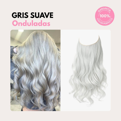Extensiones Onduladas Con Hilo Invisible y clips 50cm