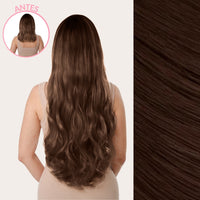 Extensiones Onduladas Con Hilo Invisible y clips 50cm