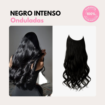 Extensiones Onduladas Con Hilo Invisible y clips 50cm