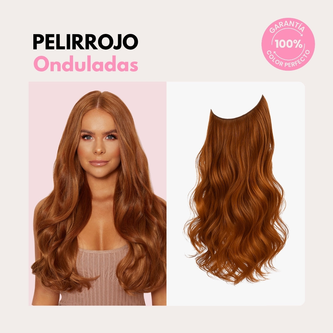 Extensiones Onduladas Con Hilo Invisible y clips 50cm