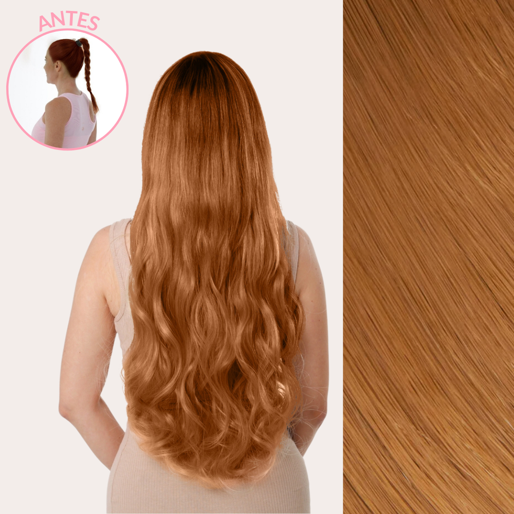 Extensiones Onduladas Con Hilo Invisible y clips 50cm