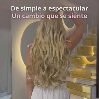 Extensiones Onduladas Con Hilo Invisible y clips 50cm
