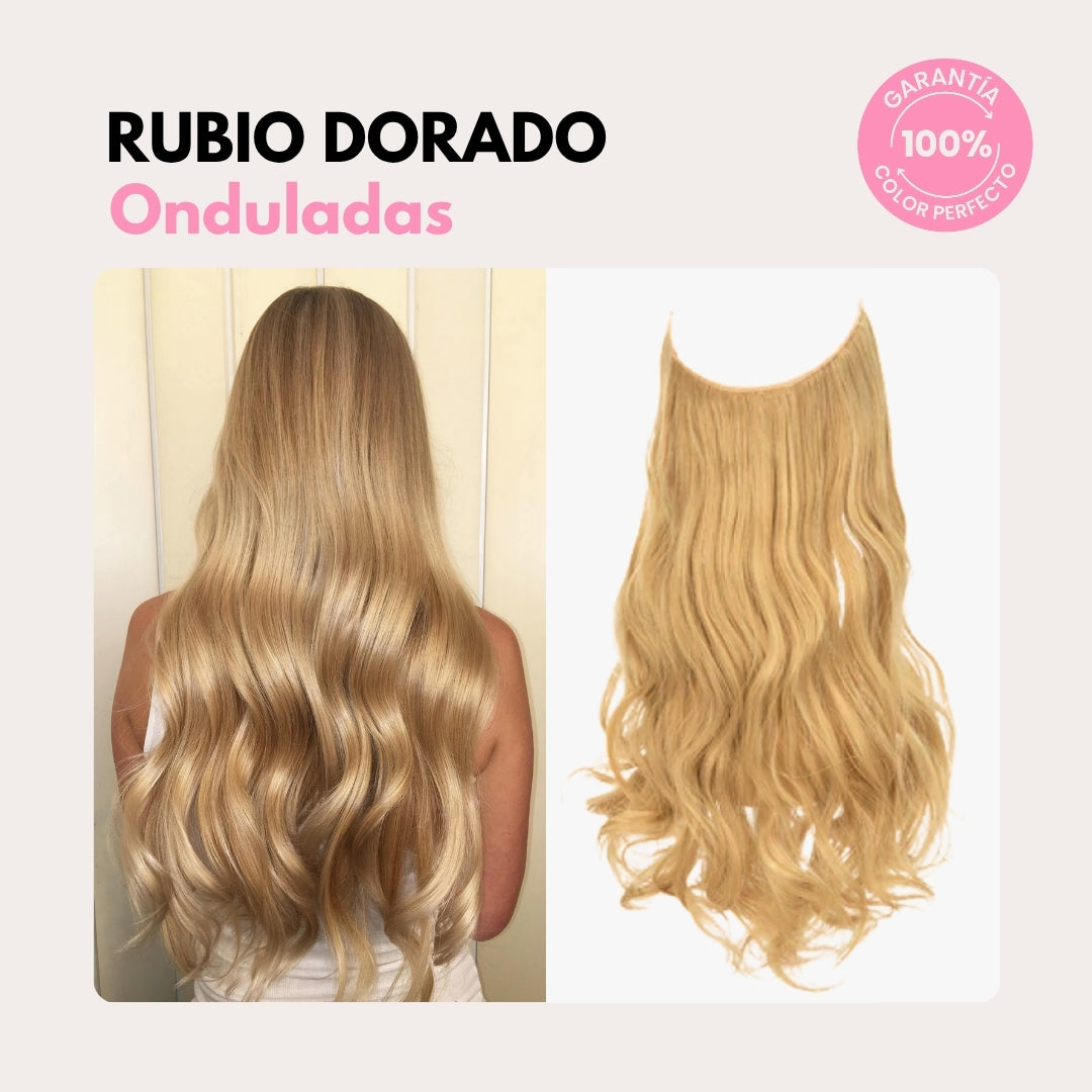 Extensiones Onduladas Con Hilo Invisible y clips 50cm