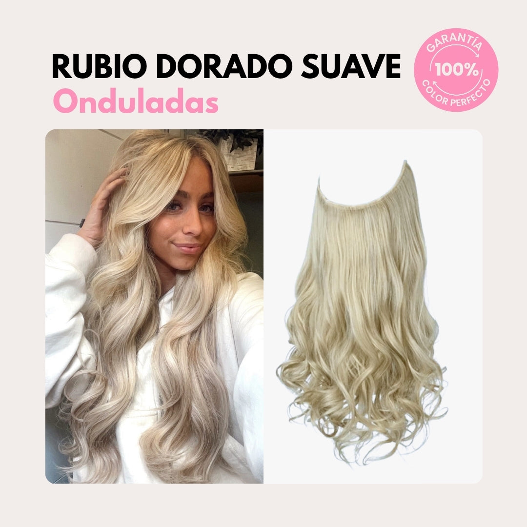 Extensiones Onduladas Con Hilo Invisible y clips 50cm