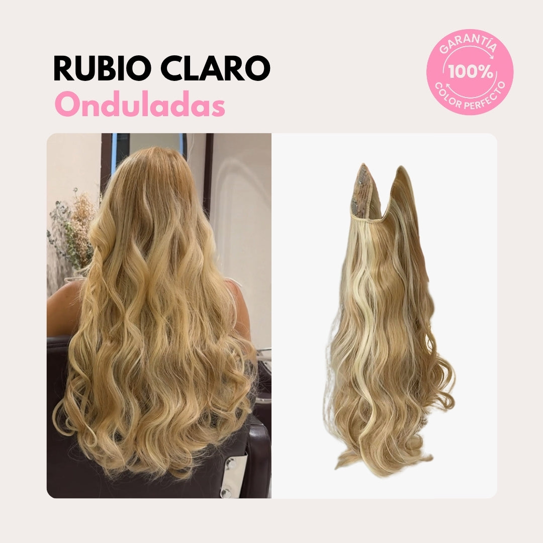 Extensiones Onduladas Con Hilo Invisible y clips 50cm