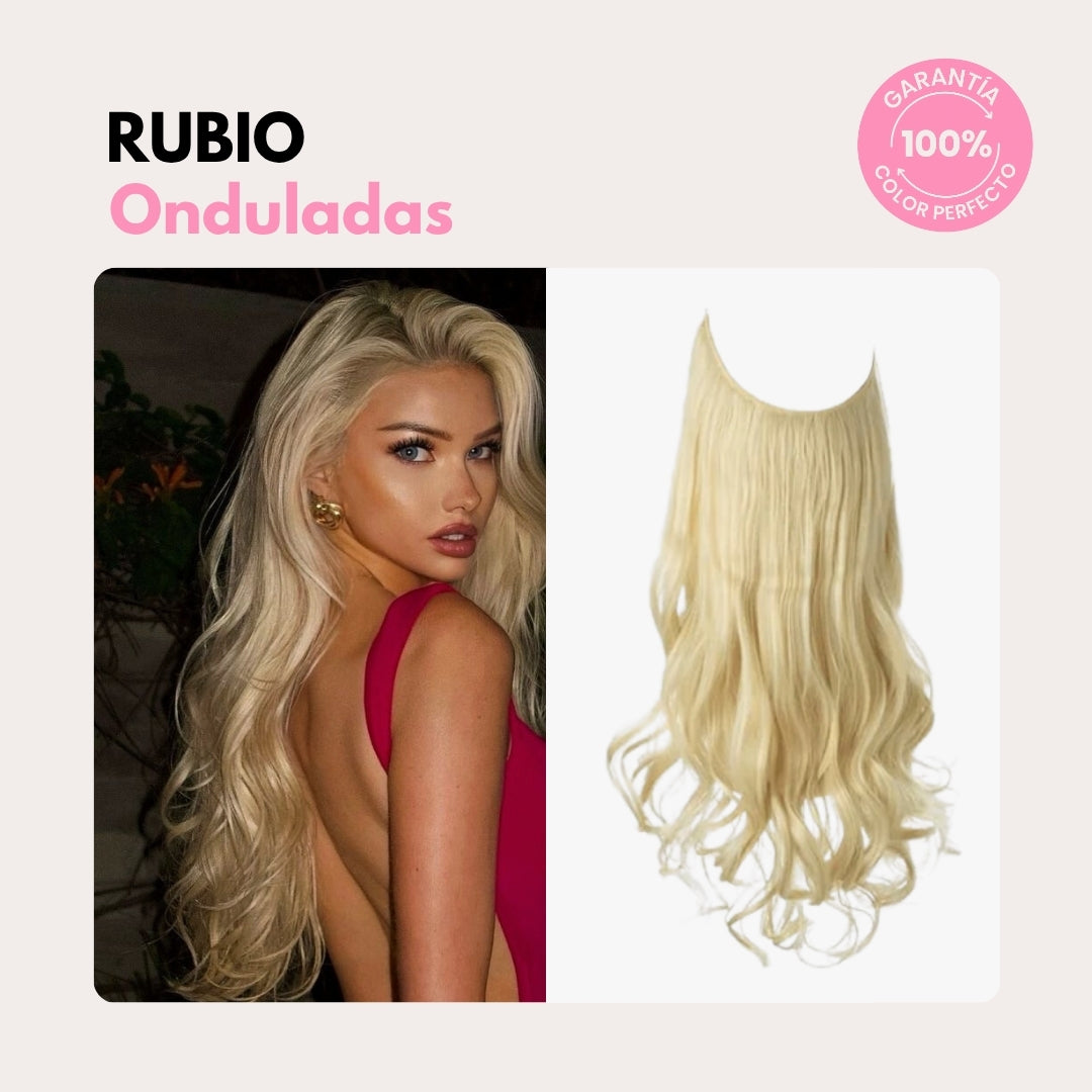 Extensiones Onduladas Con Hilo Invisible y clips 50cm