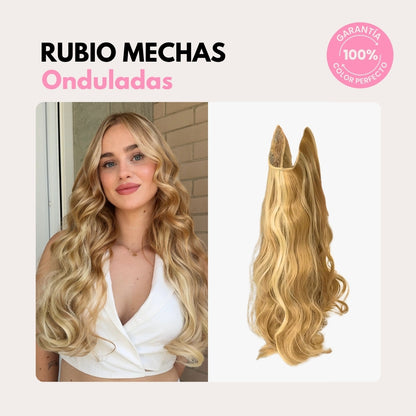 Extensiones Onduladas Con Hilo Invisible y clips 50cm