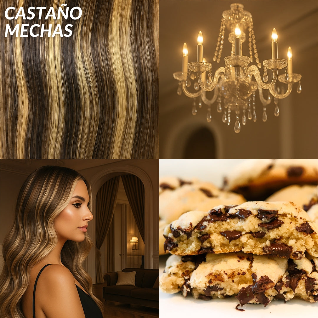 Extensiones Onduladas Con Hilo Invisible y clips 50cm