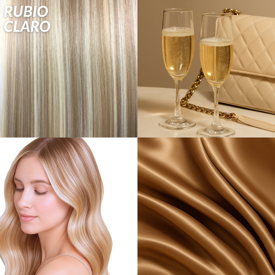 Extensiones Onduladas Con Hilo Invisible y clips 50cm