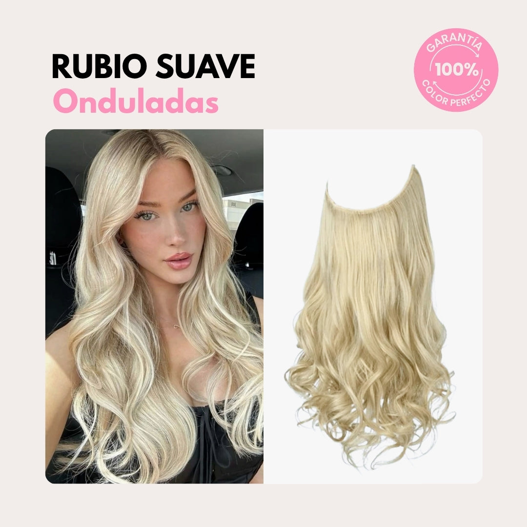 Extensiones Onduladas Con Hilo Invisible y clips 50cm